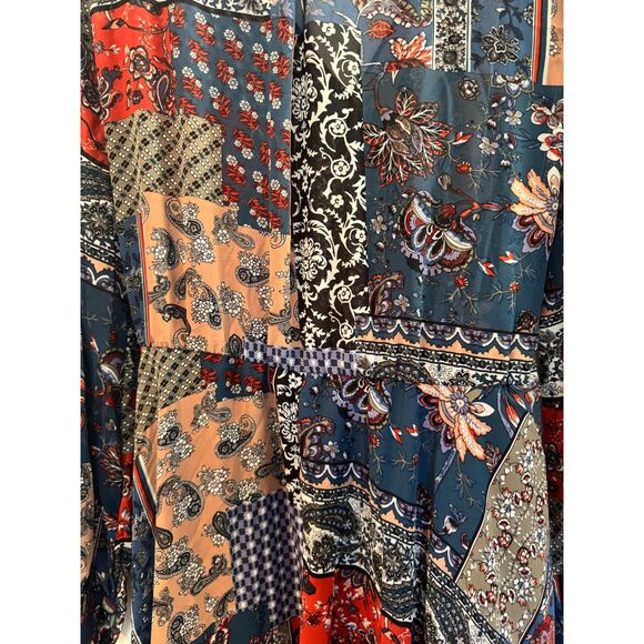 Indigo Rose Women’s Black Floral Patchwork Maxi Dress Boho Chic Size L - Picture 6 of 7